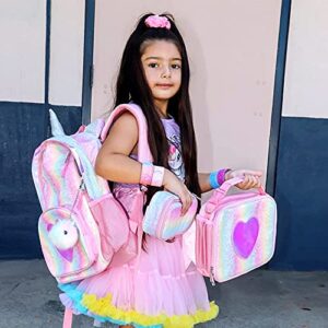 mibasies Unicorn Backpack with Lunch Box for Girls