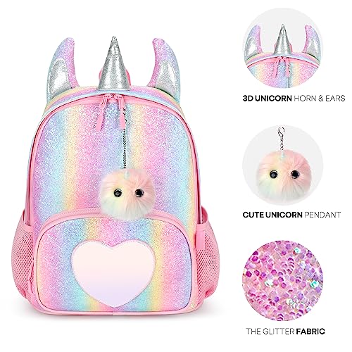 mibasies Unicorn Backpack with Lunch Box for Girls