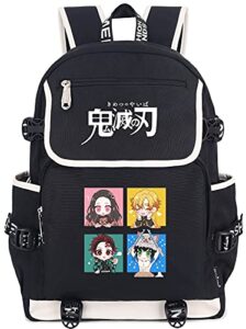 roffatide anime demon slayer kamado tanjirou kamado nezuko laptop backpack with usb charging port