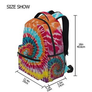 ALAZA Colorful Tie Dye Traditional Swirl School Bag Travel Knapsack Bags for Primary Junior High School