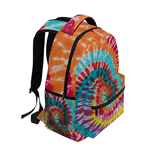 ALAZA Colorful Tie Dye Traditional Swirl School Bag Travel Knapsack Bags for Primary Junior High School