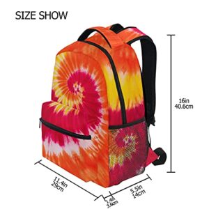 ALAZA Red Orange Yellow Tie Dye Abstract Swirl Travel Laptop Backpack Durable College School Backpack