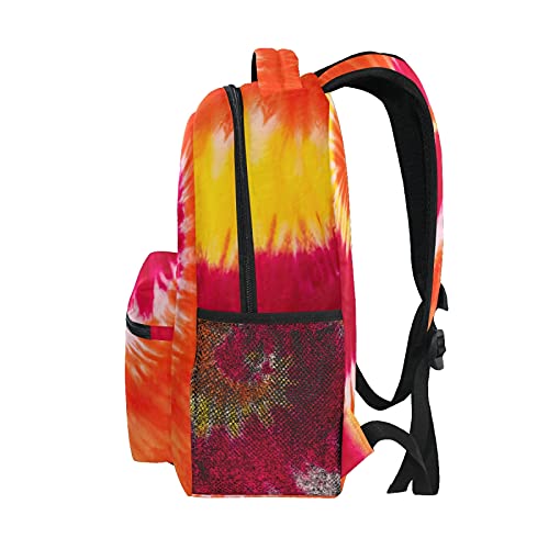 ALAZA Red Orange Yellow Tie Dye Abstract Swirl Travel Laptop Backpack Durable College School Backpack