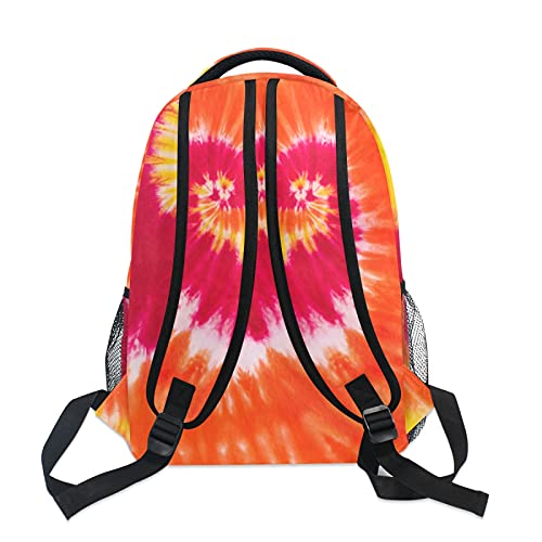 ALAZA Red Orange Yellow Tie Dye Abstract Swirl Travel Laptop Backpack Durable College School Backpack