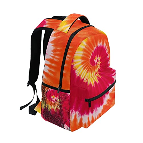 ALAZA Red Orange Yellow Tie Dye Abstract Swirl Travel Laptop Backpack Durable College School Backpack