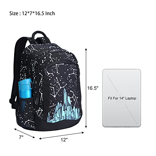 UNIKER Constellation School Backpack for Teen Girls,Space Backpack Boys,Schoolbag for Preteen,Bookbag for Middle School,16.5 Inch Laptop Backpack for 14 Inch Laptop