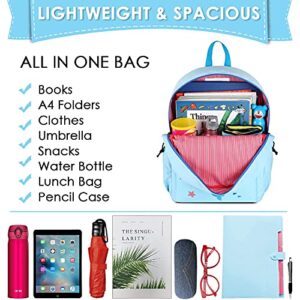 Kasqo Kids Backpack, 14" Toddler Backpack for Little Boys and Girls Kindergarten Preschool Bookbag With Chest Strap, Blue Mermaid