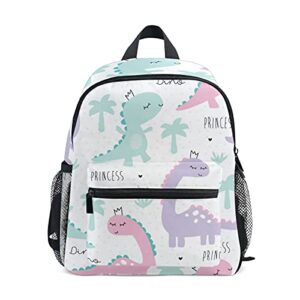beeplus toddler boys girls backpack chest strap pink dinosaur princess white kids preschool bookbag waterproof lightweight bag