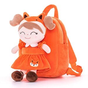 gloveleya kids backpack toddler backpack soft plush fox girl doll backpacks 9"…