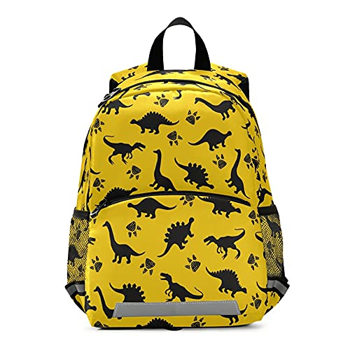 Yellow Dinosaur Kids Backpack, Toddlers Small Backpack School Bag Meal Travel Bags for Boys