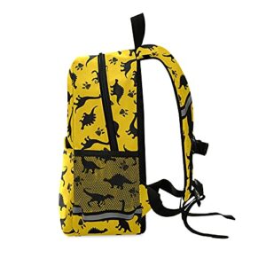 Yellow Dinosaur Kids Backpack, Toddlers Small Backpack School Bag Meal Travel Bags for Boys