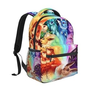 qvlippga rainbow e-evee school backpack for boys girls lightweight bookbag casual rucksack daypack for hiking travel