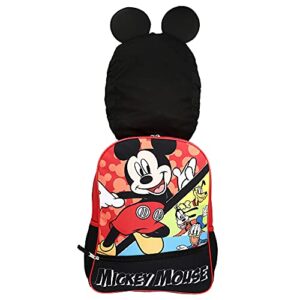 bioworld mickey mouse 16" kids' hooded backpack with ears
