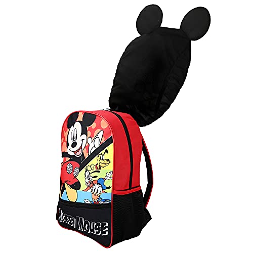 Bioworld Mickey Mouse 16" Kids' Hooded Backpack with Ears