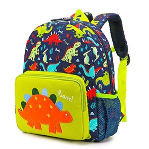 willikiva kids preschool dinosaur toddler backpack for boys and girls school bag(orange dinosaur)