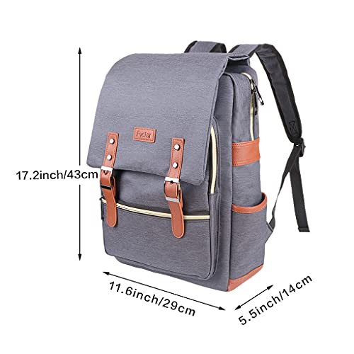 Fvstar Slim Business Laptop Backpack Casual Daypacks Outdoor Rucksack Travel Backpack for Men Women,Tear Resistant Unique Travelling Backpack Fits up to 15.6Inch Laptop,Gray