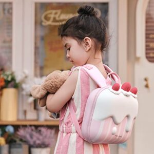 Zoy zoii Kids Backpack for Girl, Cute Cream Cake Bag Gift for Toddler, Mini Travel Preschool kindergarten Bag for Ages 3-6