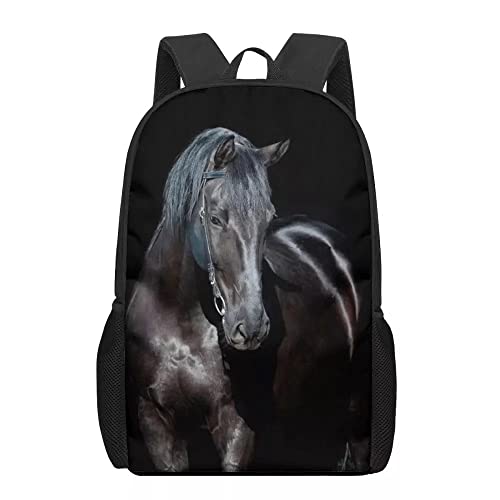 Cumagical Black Horse Schoolbag Bookbag Kids/Boys/Girls Backpack Casual Daypack