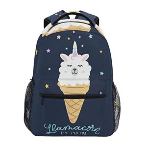 cute llama school backpacks cartoon ice cream student backpack big for girls kids elementary school shoulder bag bookbag