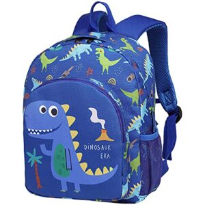 bagseri toddler backpack, dinosaur backpack for boys, lightweight kids backpack daycare bag preschool backpack, 12 inch (cute dinosaur, blue)