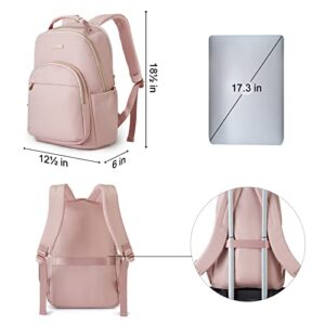 LIGHT FLIGHT Laptop Backpack Women Travel Backpacks Book Bag for 17.3 Inch Computer Carry on Back Pack for Work Travel College Large Pink