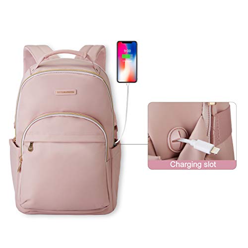 LIGHT FLIGHT Laptop Backpack Women Travel Backpacks Book Bag for 17.3 Inch Computer Carry on Back Pack for Work Travel College Large Pink