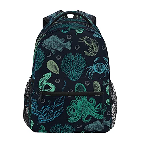 Kid School Backpack Toddler Octopus Backpack Seahorse Bookbag for Boy Girl 1st 2nd 3rd 4th Grade