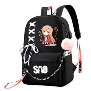 isaikoy anime sword art online backpack satchel bookbag daypack school bag laptop shoulder bag