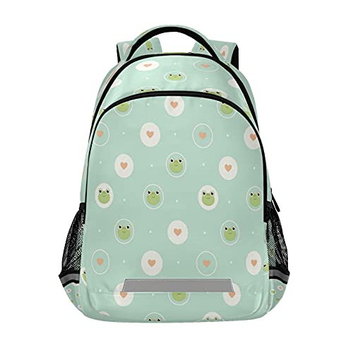 Tatenale Frog Backpack for Elementary School for Boy Girls Age 6-12,School Bag Padded Straps with Buckle, Easy to Carry for School,Travel and Camping