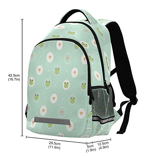 Tatenale Frog Backpack for Elementary School for Boy Girls Age 6-12,School Bag Padded Straps with Buckle, Easy to Carry for School,Travel and Camping