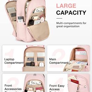 BAGSMART Laptop Backpack for Men College Backpacks 15.6'' Notebook Work Travel Backpack for Men (15.6 inches, pink)