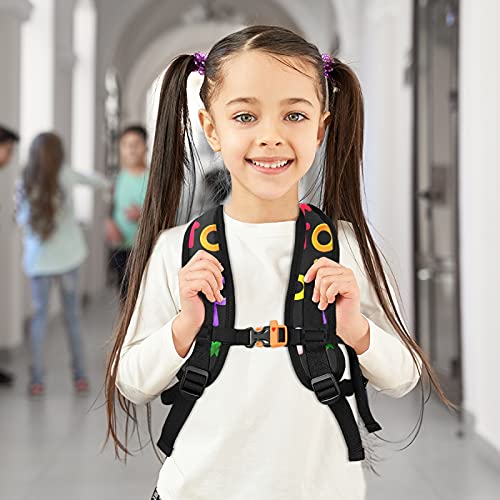 CHIFIGNO Personalized Customized Colorful Alphabet Kids Preschool Backpacks for Girls Boys Travel Bag Schoolbag Bookbag for Children