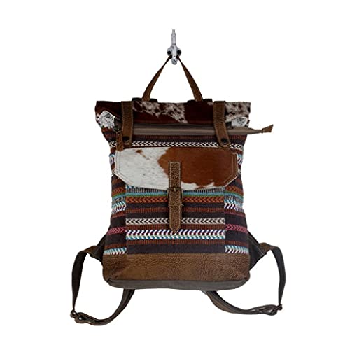 Myra Bag Kitschy Backpack Upcycled Cotton & Cowhide Leather S-2853