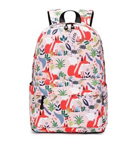 wadirum stylish women backpack purse cute girl laptop schoolbag fox