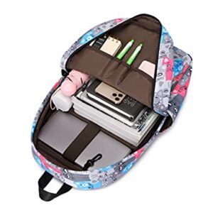 Wadirum Girl Casual Laptop Backpack Lightweight Bookbag for Women Cat