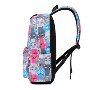 Wadirum Girl Casual Laptop Backpack Lightweight Bookbag for Women Cat