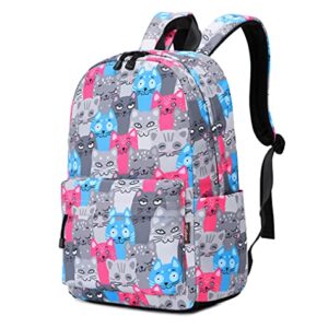 Wadirum Girl Casual Laptop Backpack Lightweight Bookbag for Women Cat