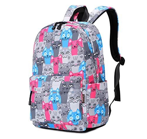 Wadirum Girl Casual Laptop Backpack Lightweight Bookbag for Women Cat