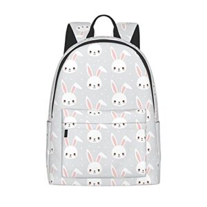 fehuew 16 inch backpack childish bunny cartoon rabbits laptop backpack full print school bookbag shoulder bag for travel daypack