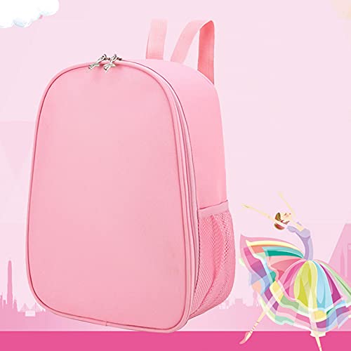 Yitengteng Ballerina Bag,Nylon Dance Backpack Bag for Girls,Simple and Large-capacity Children's Bag (Pink)