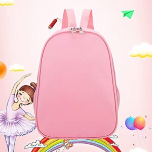 Yitengteng Ballerina Bag,Nylon Dance Backpack Bag for Girls,Simple and Large-capacity Children's Bag (Pink)