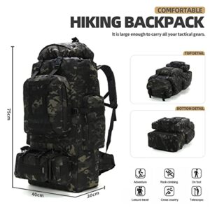 HongXingHai 100L Camping Hiking Backpack,Molle military Tactical rucksack backpack,Waterproof Lightweight Hiking Backpack