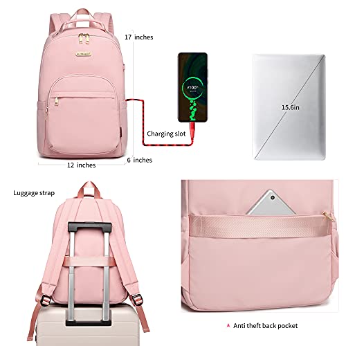 ALLYOUGER School Backpacks Schoolbag Water Resistant for Girls(PINK1)