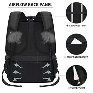 DAHONGPAO Laptop Backpack Large 17 Inch Anti Theft TSA Friendly Travel Backpack with USB Charging Port Waterproof College 17in Gaming Backpack for Men & Women Computer Bag For 17.3 Inch Laptop, Black