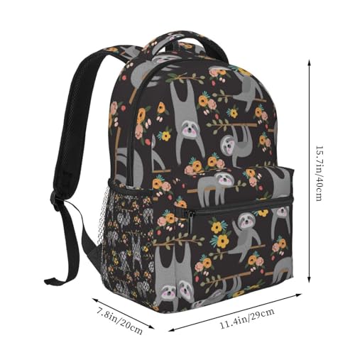 Granbey Sloth Backpacks Sloths Dream Bookbag Animal Boys Bookbags Girls Flower Book Bag One Size