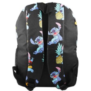 Disney Lilo And Stitch School Backpack For Kids ~ 3 Pc Bundle With 16" Stitch School Bag, Stitch Stickers, And Door Hanger For Boys And Girls | Stitch School Supplies Set