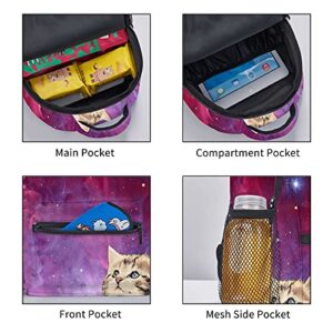 Dujiea 12" Kids Backpack Cute 3d Cat Galaxy Kitty Toddler Backpack For Boys Girls, Preschool Kindergarten Schoolbag Nursery Travel Bag With Chest Strap