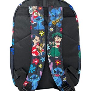 Disney Lilo and Stitch Dance Together Allover Print Black 16 inch Girls Large School Backpack