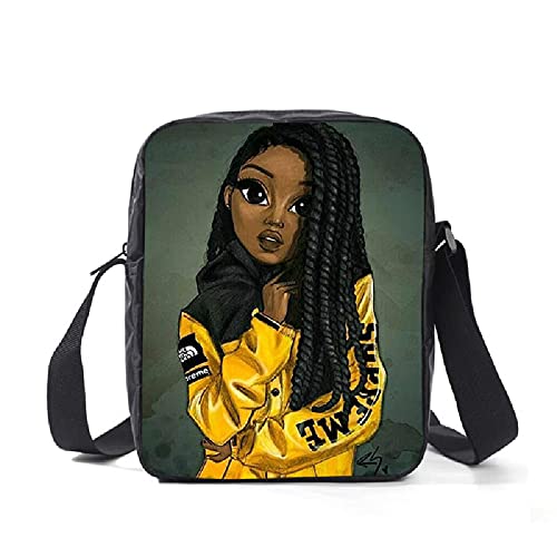 FDASLJ African Girl Backpack - 3 In 1 Book bag Daypack with Shoulder Bag Pencil Case