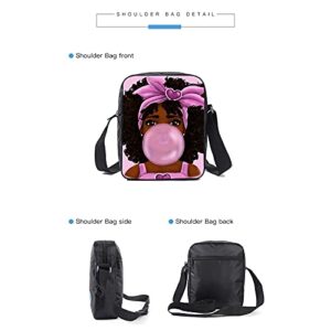 FDASLJ African Girl Backpack - 3 In 1 Book bag Daypack with Shoulder Bag Pencil Case